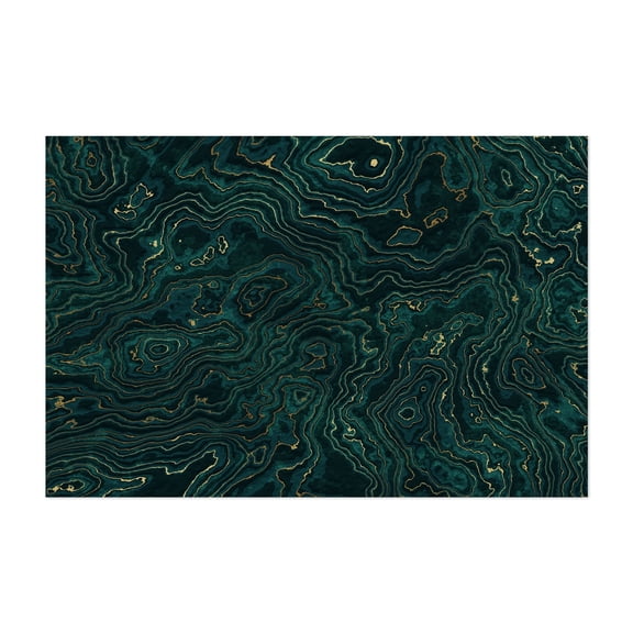 Teal and Gold Marble Texture I - Digital Art Abstract Geometric Pattern Modern Art Watercolor Minimalist Nature Unframed Wall Art Print 4 x 6 inches