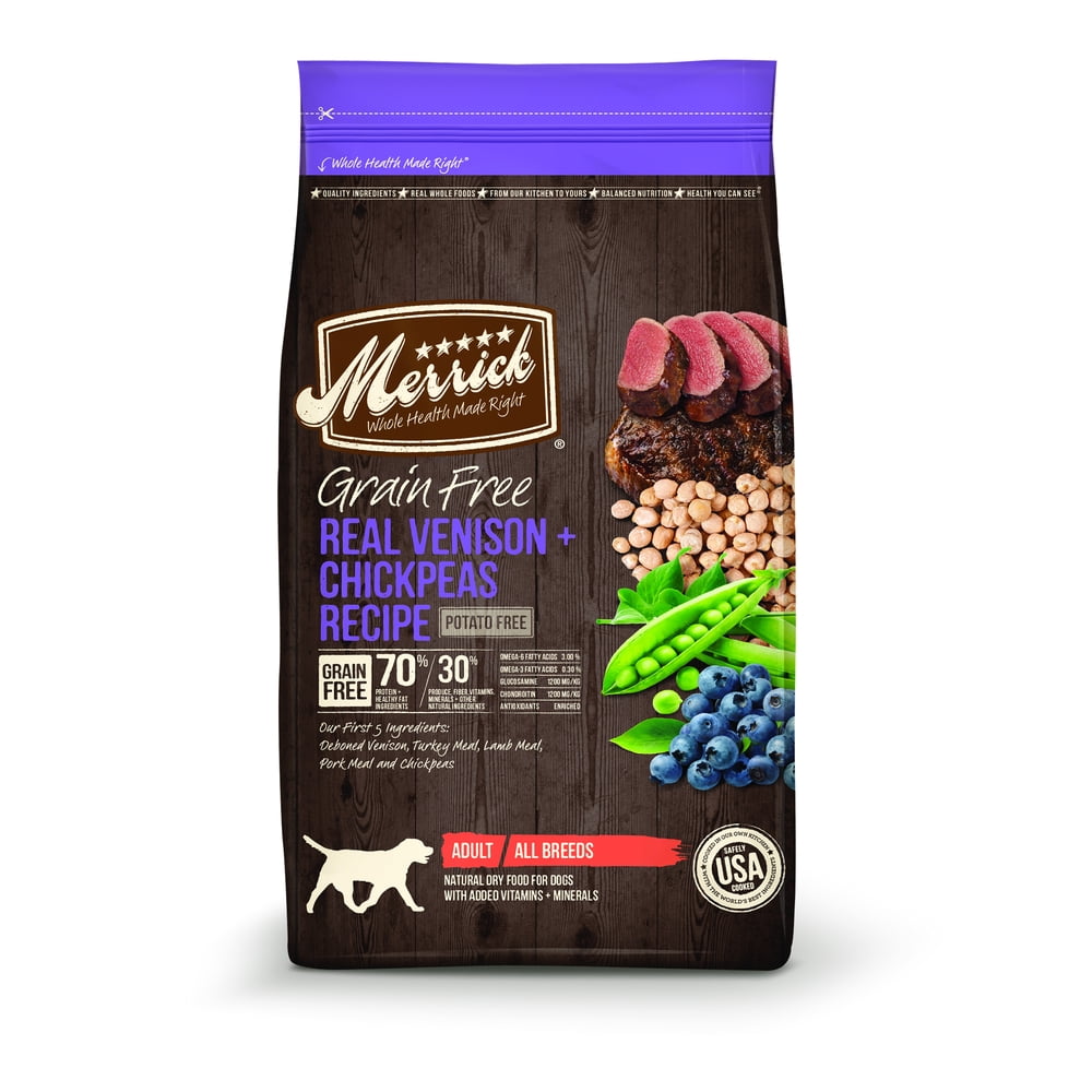 Merrick GrainFree Real Venison + Chickpeas Recipe Dry Dog Food, 22 lb