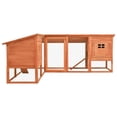 thumbnail image 2 of vidaXL Outdoor Rabbit Hutch with Run Brown Solid Fir Wood, 2 of 5