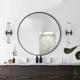 thumbnail image 6 of Set of 2 Resin Imitation Marble and Chrome Wall Sconce, Modern Vertical Light Fixture for Bathrooms, Hallways, and Bedrooms (Only Indoor), Black, 6 of 9