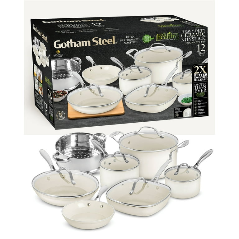 Gotham Steel Pro Ultra Ceramic 2x 11 Piece Nonstick Cookware Set - Black