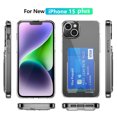 thumbnail image 2 of ELEHOLD for iPhone 15 Plus Clear Case with Back Card Holder,Transparent Crystal Clear Anti-yellowing Hard Acrylic TPU Bumper Card Slot Slim Shockproof Phone Case for iPhone 15 Plus,Clear, 2 of 10