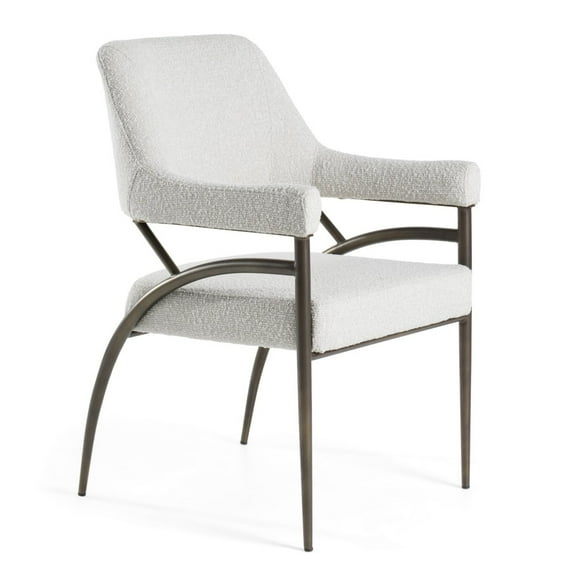 Modrest Betty - Modern Off-White Fabric   Bronze Dining Chair