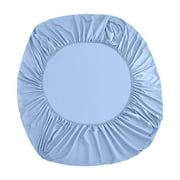 Clearance Boovnll Fitted Sheet Queen Size - Easy Care, Fade Free, Long Lasting - Bottom Sheet, 8-18 Deep Pocket Queen Fitted Sheet, Soft Breathable Washable for Home, Bedroom, Bed Sheets (Blue)