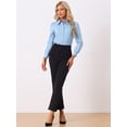 thumbnail image 4 of DARING DIVA Leotard Shirt Collared Button Down Long Sleeves Bodysuit M Light Blue, 4 of 6