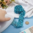 thumbnail image 3 of PH 1.1 Yard Rhinestone Trim 1.3" Hot fix Ribbon Blue Rhinestone Appliques Imitation Gemstone Beaded Iron On Applique for Hair Pins Collar Hat Dresses Clothing Decor Blue, 3 of 9