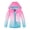 Pink Gradient, variant on MGEOY Kids Waterproof Rain Jackets Lightweight Raincoats Knitted Mesh Lining Hooded Windbreaker for Boys Girls 4-12Y