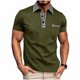 thumbnail image 2 of Blusa y camisa de manga corta con cuello vuelto para hombre, color liso, informal, de manga corta, con medio botón, con solapa abierta y cerrada, tops de poliéster para hombre, 2 of 8