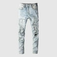 thumbnail image 4 of Pantalones cortos vaqueros de verano para hombre: holgados y casuales, tejido de poliéster, cintura elástica, múltiples bolsillos, moda/ocio, tallas S-XXXL., 4 of 4