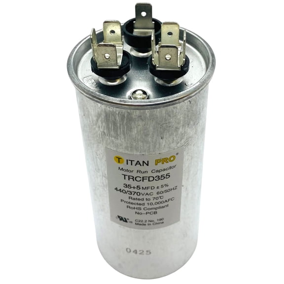 TRCFD355, Titan Pro Run Capacitor, Round, 35 5 Mfd, replaces 12266, 12283