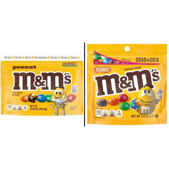 M&M'S Peanut Chocolate Candies 10.05 oz & M&M'S Peanut Milk Chocolate Candy 5 oz