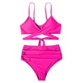 thumbnail image 1 of DPTALR Women Split Swimsuit Show Waist Printing Cross Bikini, 1 of 4