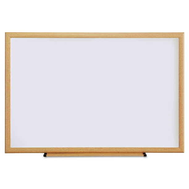 Universal Dry Erase Board, Melamine, 36 X 24, Oak Frame