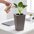 thumbnail image 5 of Tall Self Watering Planter with Drainage Holes, Large Square Flower Pot for Indoor Outdoor Plants, Lightweight Taper Planter for Patio, 5 of 6