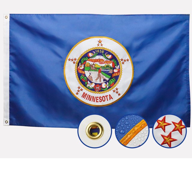 Bandera del estado de Minnesota AGUIFLGS 91 x 152 cm de nailon resistente