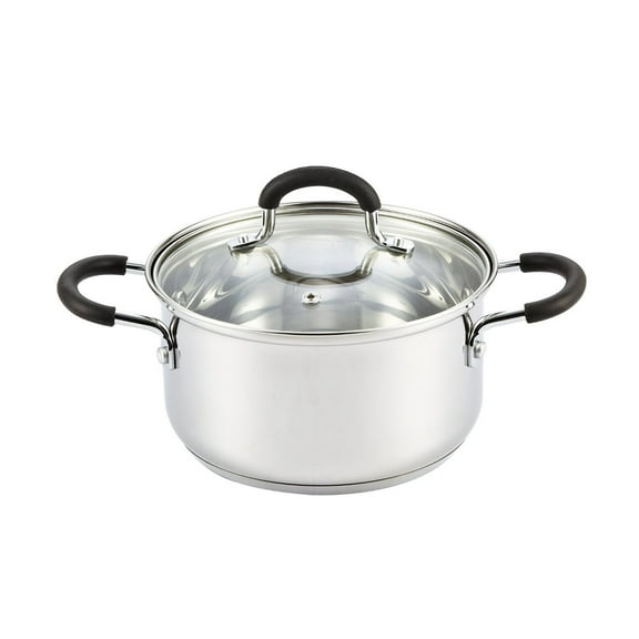 Cook N Home Stockpot Sauce Pot Induction Pot with Lid Professional Stainless Steel 3 Quart