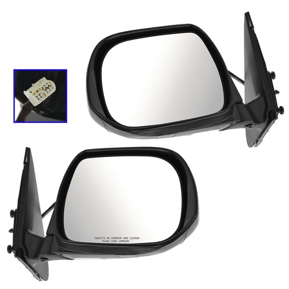 TRQ Mirrors Power Heated Puddle Light Left & Right Pair for Toyota Highlander MRA09320
