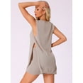 thumbnail image 4 of DARING DIVA Tank Top Lounge Set Sleeveless Stretchy Knit 2 Piece Outfits L Khaki, 4 of 6