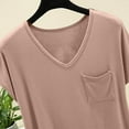 thumbnail image 5 of ZyeKqe Pajamas Tops for Women Short Sleeve Shirts Casual V Neck Sleep Top Soft Comfy Sleepwear Loungewear, 5 of 9
