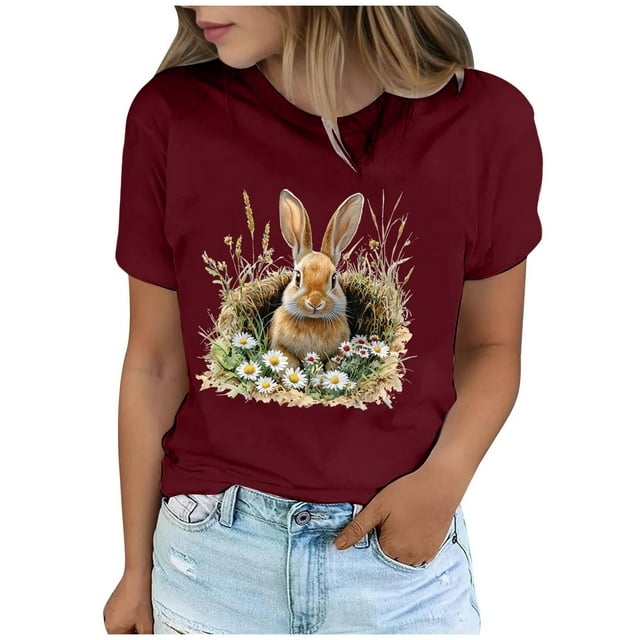 Amzcrzy Hauts pour Femmes Hauts d'Été pour Femmes T-shirt Imprimé pour Amoureuse des Femmes Col Rond Manches Courtes Hauts T-Shirts pour Femmes Manches Courtes Hauts pour Femme Sortie Hauts pour Femmes Tendance