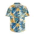 thumbnail image 4 of Yghzkop Men's Hawaiian Print Short Sleeve Shirt Button Down Turndown Collar Tropical Vacation Beach Party Aloha Casual Linen Shirt Summer Resort Wear, 4 of 5