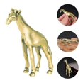 thumbnail image 3 of Brass Giraffe Craft Vintage Style Giraffe Modeling Figurine Lifelike Giraffe Ornament Home Decor, 3 of 4