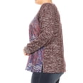 thumbnail image 3 of Women Plus Size Multi-Color Paisley Design Blouse Tunic Top Burgundy 1XL (SE16046), 3 of 5