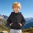 thumbnail image 2 of Y-Sunset Unisex Kids Solid Hooded Windbreaker Jacket, Wind Resistant Casual Coat for School, Park, Travel & Cool Spring Fall Outdoor Wear(Black/9-10 Years), 2 of 6