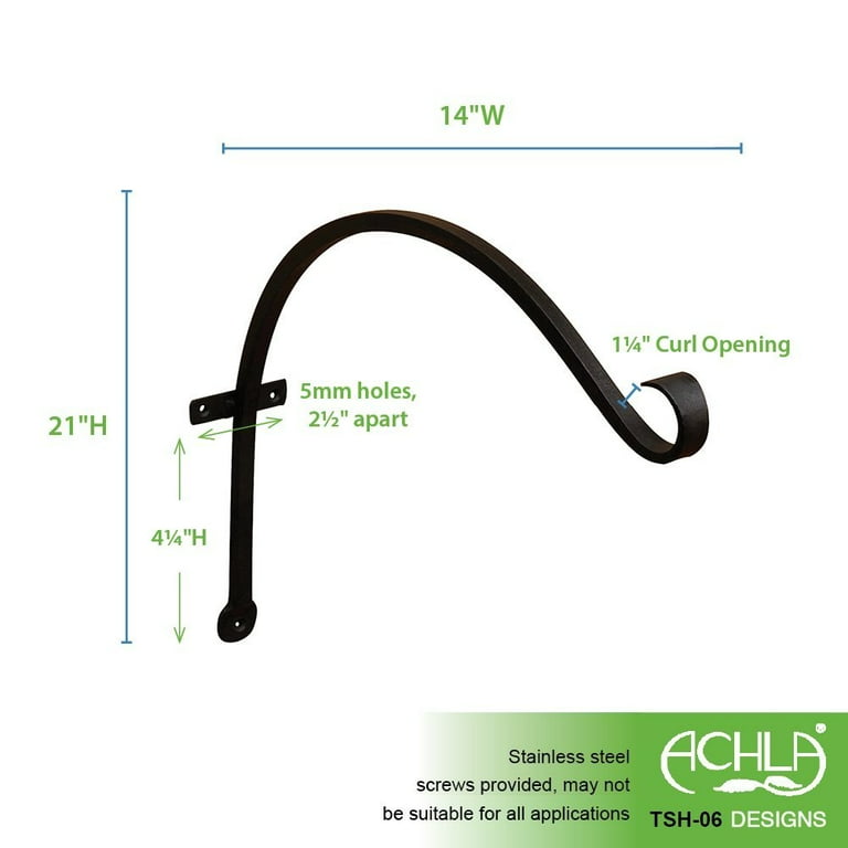 Panacea Black Iron 16 in. H Curved Plant Hook Panacea Black Iron 16 in. H Curved Plant Hook