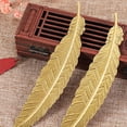 thumbnail image 5 of Farfi Anti Fade Bookmark Electroplating Brass Exquisite Feather Bookmark Stationery for Daily (Black Type B), 5 of 13