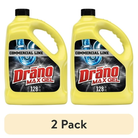(2 pack) Drano Max Gel Drain Clog Remover, Commercial Line, 128 oz