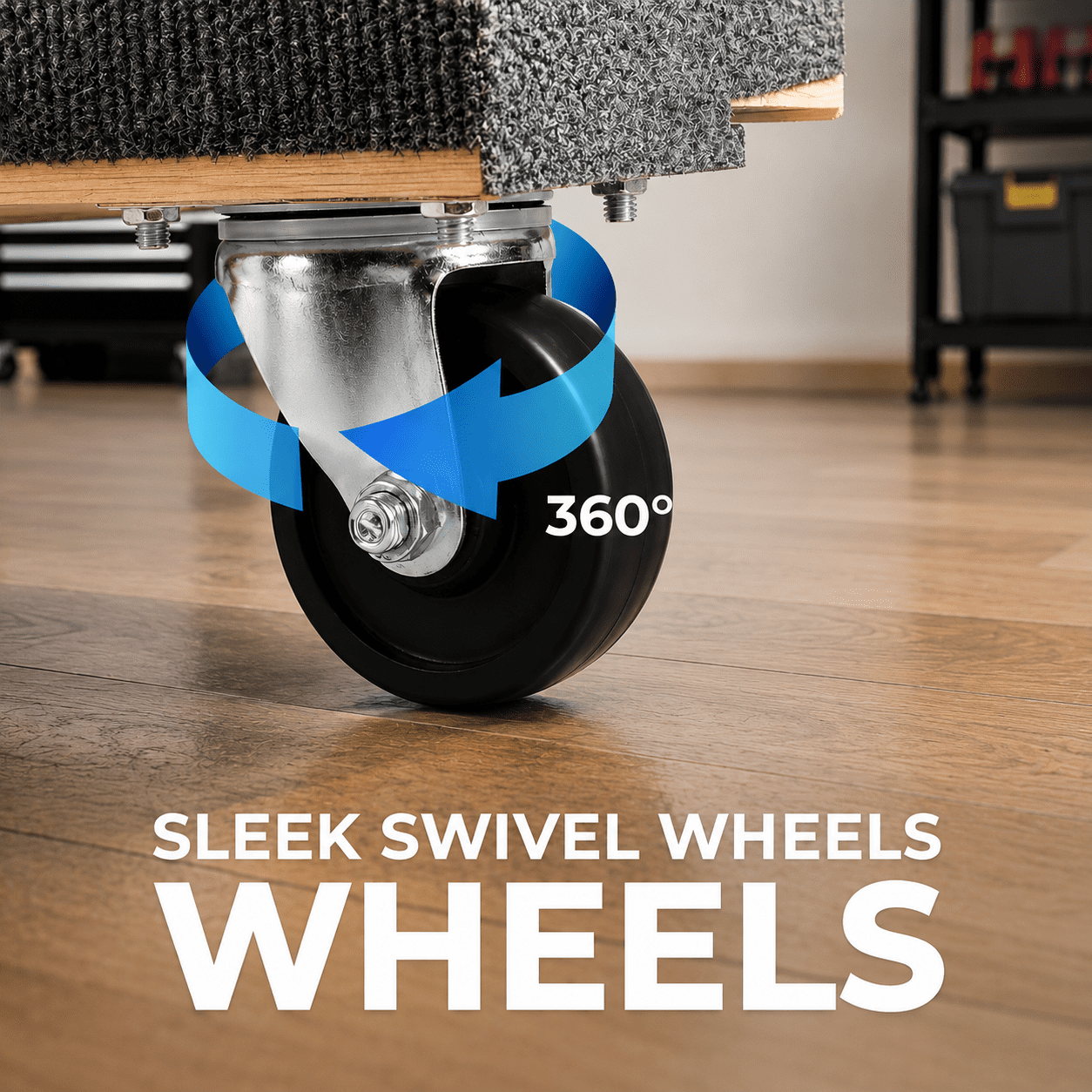 Hyper Tough Wooden Dolly, 600 lb Capacity, Padded Hardwood Frame with Swivel Casters