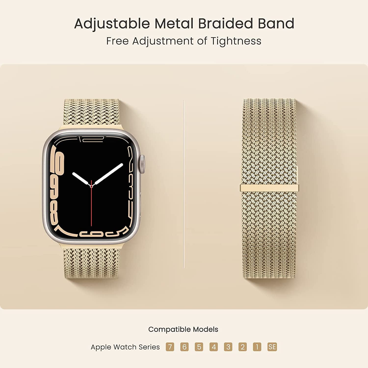 MioHHR Slim Metal Bands Compatible with Apple Watch Band Series 9/ 8/7(45mm 41mm),Series SE 6/5/4(40mm 44mm),Series 3/2 /1(38mm 42mm), Ultra 2 1