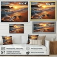 thumbnail image 4 of Designart "Golden Coastline Australia painting III" Nautical & Beach Floater Framed Canvas Print, 4 of 7