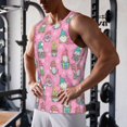 thumbnail image 5 of Pofeuu pink Holiday Joy Print Men's Workout Tank Tops Sleeveless Muscle Gym Shirt Quick Dry-Medium, 5 of 7