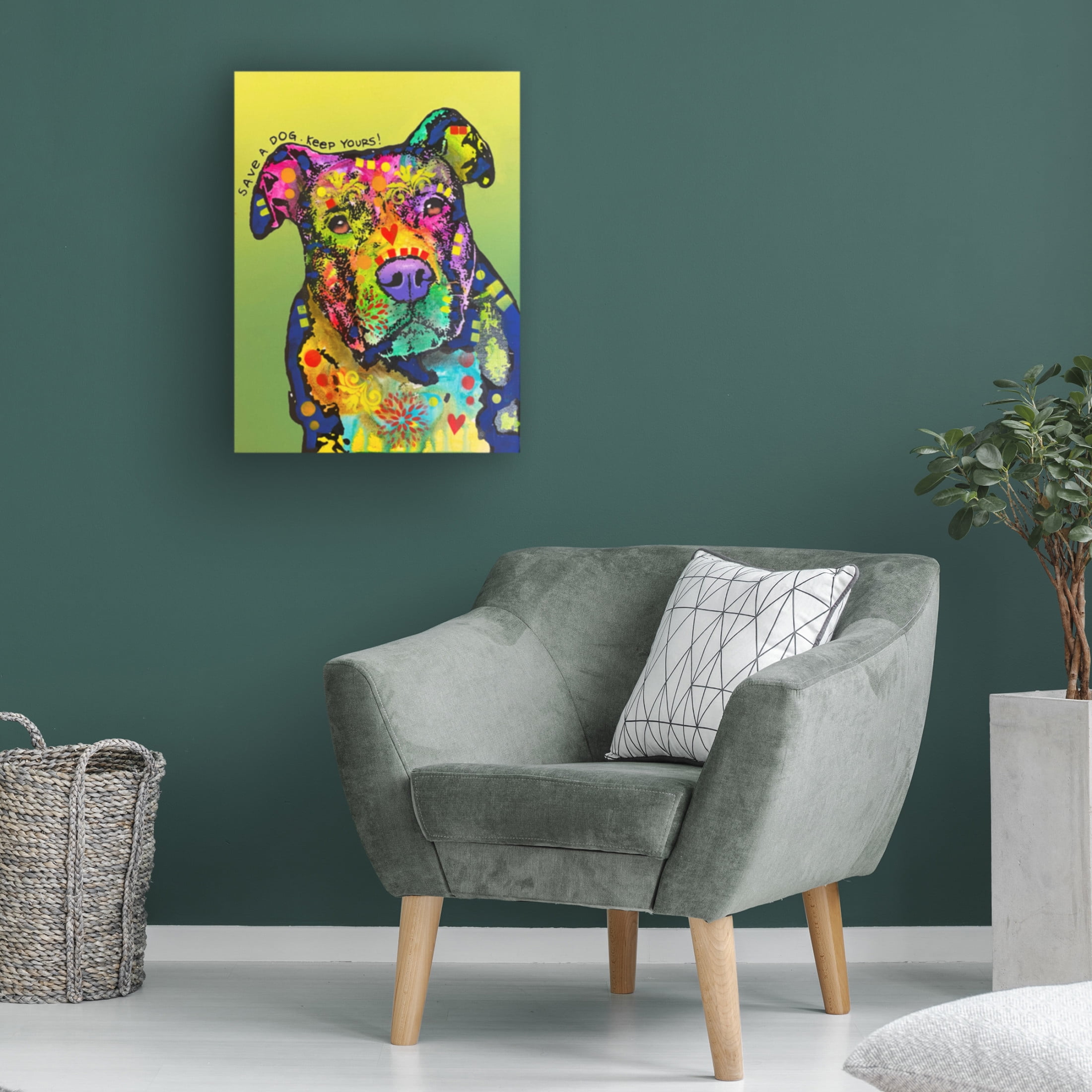 Canvas Wall Art - Dean Russo- Exclusive 'Save A Dog' Wall Art for Living Room, Bedroom, or Office Décor by Trademark Fine Art - 24 x 32 Inches