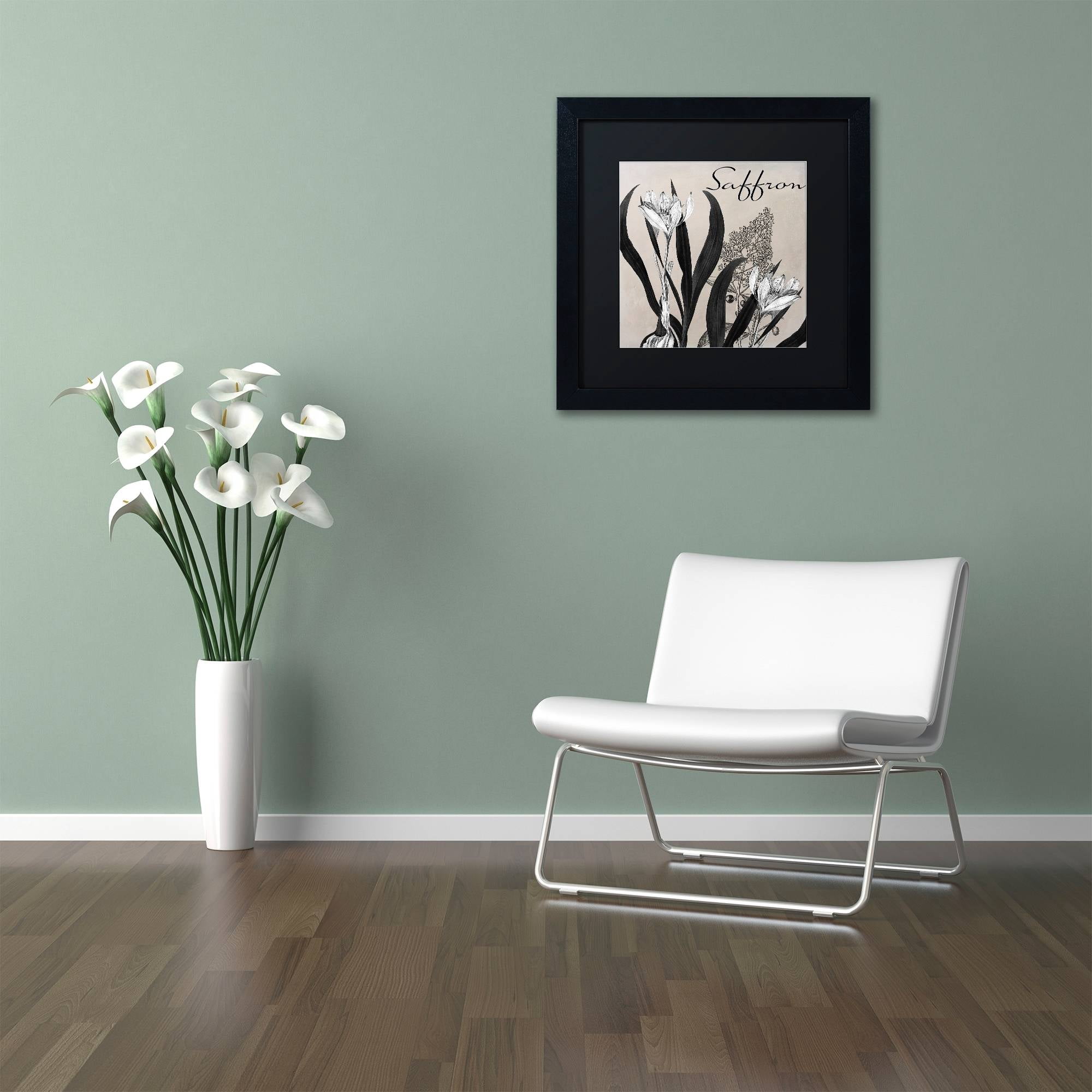 Trademark Fine Art "Flowering Herbs I" Canvas Art by Color Bakery Black Matte, Black Frame