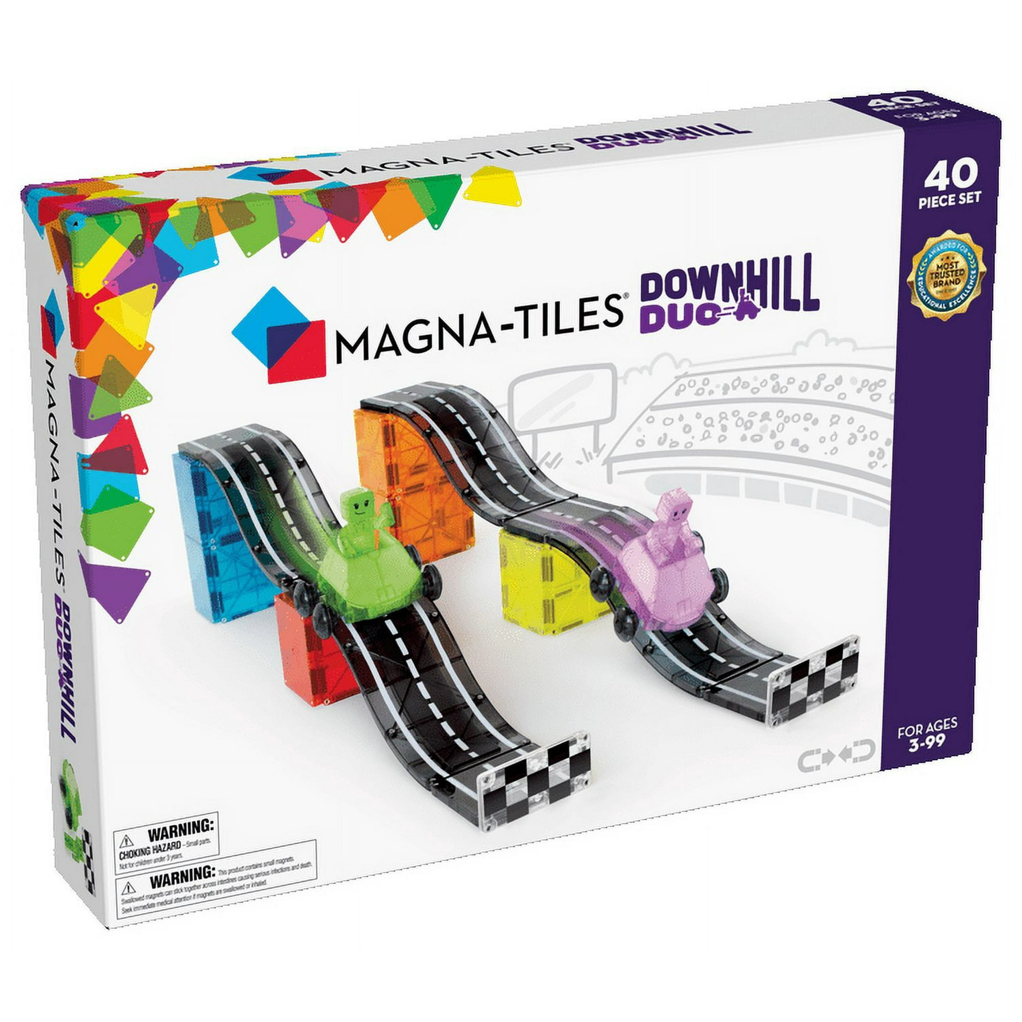 MAGNA-TILES Downhill Duo 40-Piece Magnetic Construction Set, The