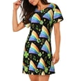 thumbnail image 2 of Lsque Watercolor St Patrick Day Pattern Nightgowns for Women Sleep Shirts Short Sleeve Nightshirt Pullover Nightdress Soft Sleepwear Relaxed Fit Nightdress, 2 of 6