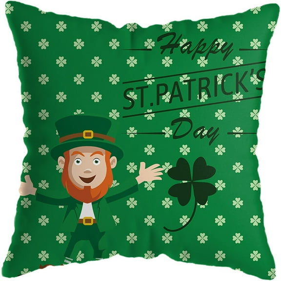 MXTPOV St. Patrick's Day Pillow Covers, Clover Gnome Bullfalo Plaid Throw Pillow Covers for Couch Sofa, St Patricks Day Decorations Pillow Cases, Pillow Covers 18x18, Home Decor