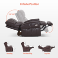 thumbnail image 3 of MCombo Large Lay Flat Dual Motor Power Recliner Chair, Infinite Position Sleep Recliner for Living Room, Faux Leather, Dark Brown, 3 of 9