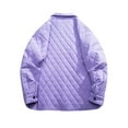 thumbnail image 3 of HOOMEUMY Mens Quilted Bomber Jackets Fashion 2025 Trendy Classic Solid Coat Turndown Collar Jacket Loose Fit Design Casual Workout Long Sleeve Clothes Purple XL, 3 of 3