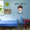 thumbnail image 3 of Personalized Name Day Care Wall Decal Cartoon Boy Reading the Book Daycare Wall Decal for Care Taker Education Cute Themed Room Décor - Size: 20 In x 18 In, 3 of 5