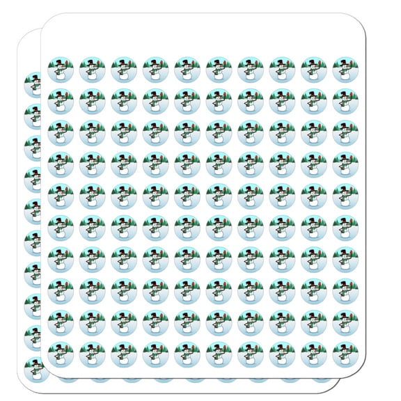Snowman Waving Christmas Holiday 1/2" (0.5") Planner Calendar Scrapbooking Crafting Clear Stickers