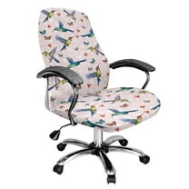 FKELYI Hummingbird Pink Love Print Office Chair Cover Computer Chair Covers Removable Chair Protector Slipcover Stretch Fabric Boss Chair Covers for Home Office, Large