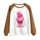 thumbnail image 4 of Gibobby Divertidas Sudaderas Sudadera con capucha informal sin sombrero con cuello redondo y mangas raglán con estampado divertido del día de San Valentín para mujer (Marrón, M), 4 of 5