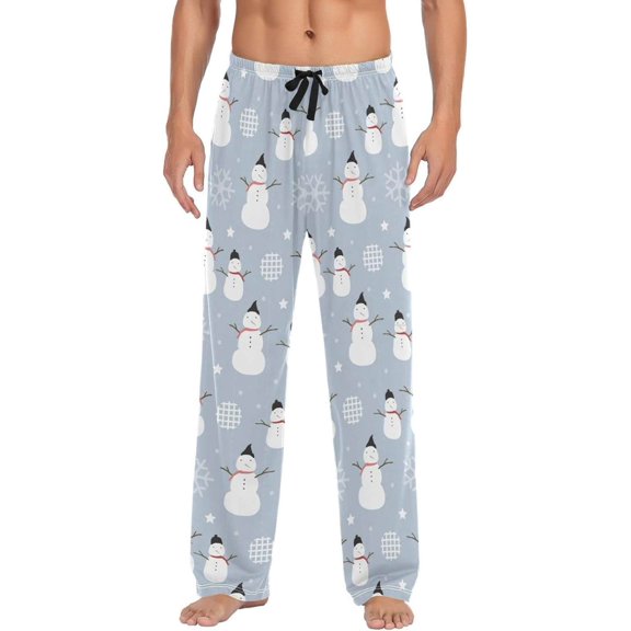 GZHJMY Christmas Snowman Pajama Pants for Men, Lounge Pants Lightweight Men Pajama Bottoms with Drawstring Pockets, Christmas New Year Birthday Gifts, X-Large