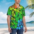 thumbnail image 3 of Pofeuu Rainbow Butterflies Print Hawaiian Shirt for Men Sleeves Casual Button Down Summer Beach Dress Shirts T-Shirts,Medium, 3 of 7