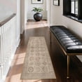 thumbnail image 6 of Washable Kitchen Runner Rug 2x5 ft, Modern Vintage Soft Low Profile Non Slip Rug with PVC Backing, Farmhouse Vintage Carpet for Kitchen Sink, Hallway, Laundry Room, Brown, 6 of 6