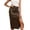 Coffee, variant on High Waist Wrap Slit Midi Skirt With Tie Waistband And Ruffle Detail Elegant Bodycon Pencil Skirt For Work Casual Outings Long Bed Skirt, Size XXL